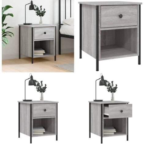 Nachttisch Grau Sonoma-Eiche 40x42x50 cm Holzwerkstoff - Nachttisch - Grau - Holzmöbel - Esszimmer - Wohnzimmer - Home & Living