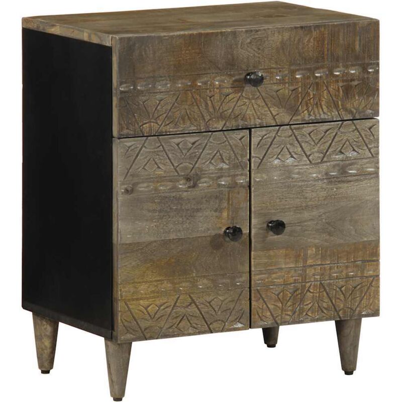 Nachttisch Hellgrau 50x33x60 Cm Massivholz Mango - Vidaxl