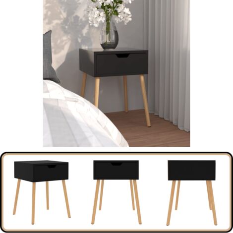 Nachttisch Hochglanz-Schwarz 40x40x56 cm Holzwerkstoff - Nachtisch - Nachttisch Schwarz - Wohnzimmermöbel - Holzwerkstoff - Sideboard