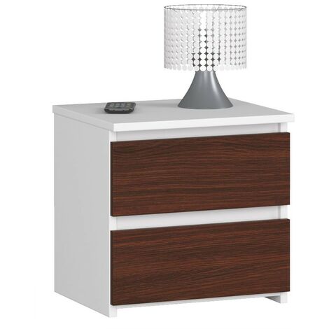 Nachttisch, Nachttisch, Kommode, 40 cm, brillantes System ohne handgemeldete Eiche / Handwerk Eiche 2 Schubladen 1