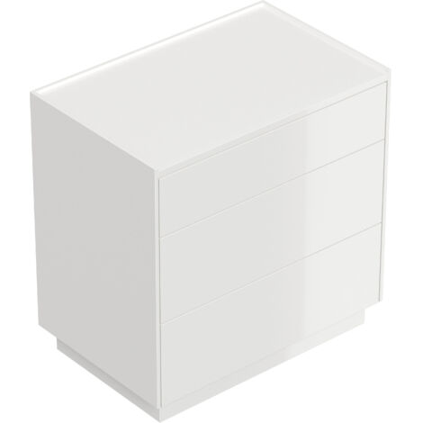 Nachttisch Lux XL 70cm, 3 Pushauszüge lackiert Weiß Hgl für Boxspringbett