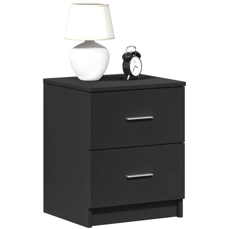 Nachttisch Mit 2 Schubladen Schwarz 40x36x50 Cm Vidaxl