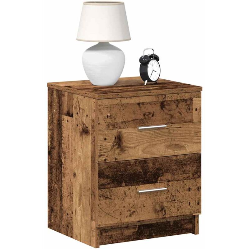 Nachttisch Mit 2 Schubladen Altholz-optik 40x36x50 Cm Vidaxl