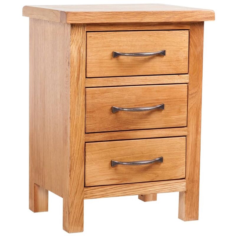 Vidaxl - Nachttisch mit 3 Schubladen 40x30x54 cm Massivholz Eiche - Braun
