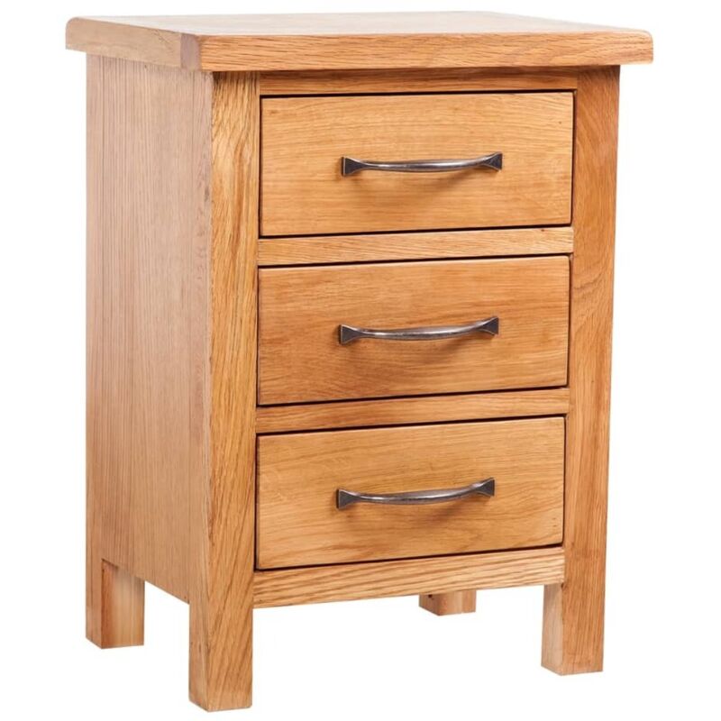 Vidaxl Nachttisch Mit 3 Schubladen 40x30x54 Cm Massivholz Eiche