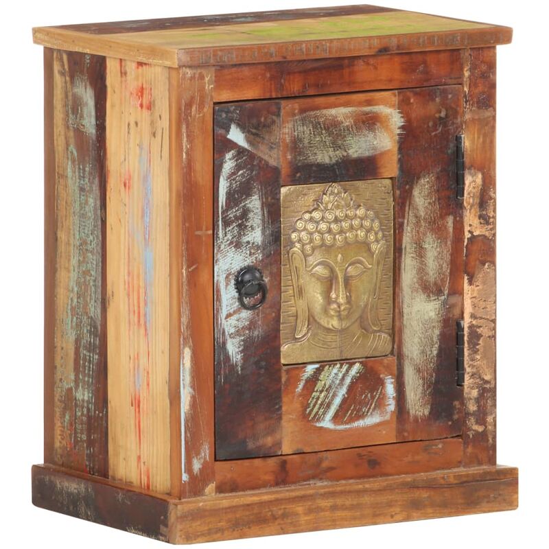 Vidaxl - Nachttisch mit Buddha-Verzierung 40x30x50 cm Altholz - Braun