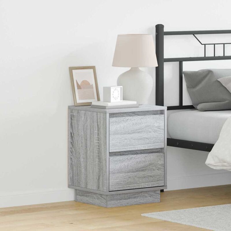 Nachttisch Mit 2 Pcs Grau 39 X 34, 5 X 50 Cm Holzwerkstoff Vidaxl