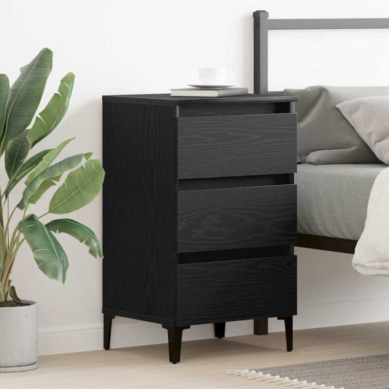 Nachttisch Schwarze Eiche 40 X 35 X 69 Cm Holzwerkstoff Vidaxl