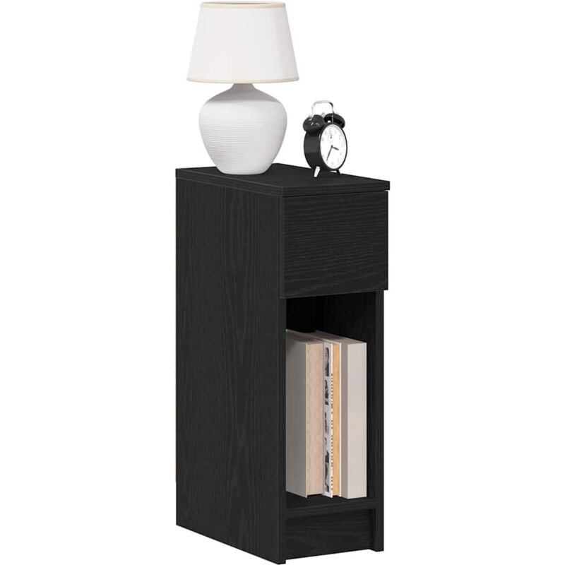 Nachttisch Mit Schublade Schwarz Eichen-optik 20x36x60 Cm Vidaxl