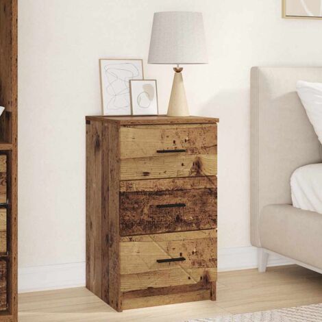 Nachttisch mit Schubladen Altholz 38 x 38 x 66 cm Holzwerkstoff vidaXL