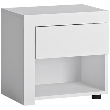Nachttisch Nachtschrank in weiß Hochglanz LYNDHURST-129, B/H/T ca. 47/46/36 cm