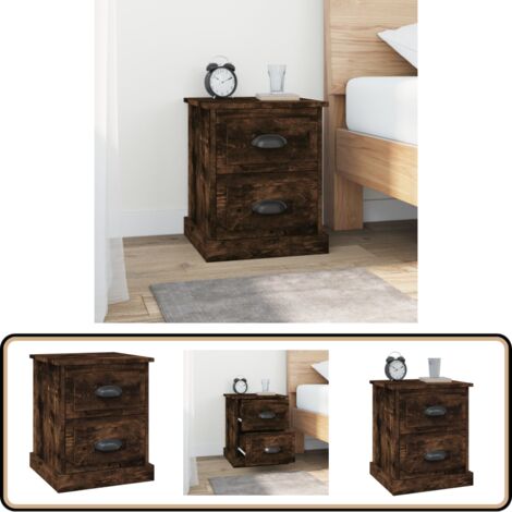 Nachttisch Räuchereiche 39x39x47,5 cm Holzwerkstoff - Nachttisch - Holzwerkstoff - Rauchereiche - Möbel - Wohnraum