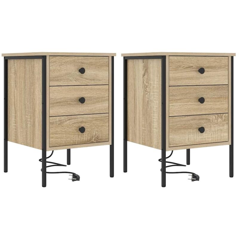 Nachttische 2 Pcs Sonoma Eiche 42 X 41 X 61 Cm Holzwerkstoff Vidaxl