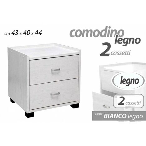 Nachttisch Schlafzimmer weiß 43 x 40 x 44 h zwei Schubladen