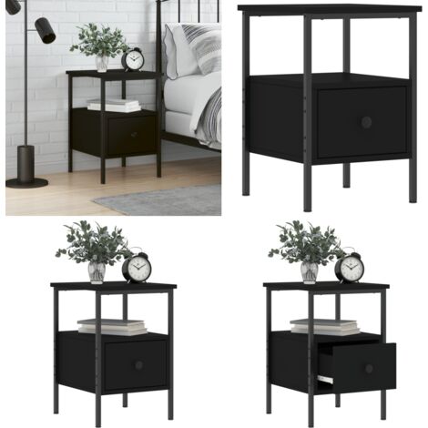 Nachttisch Schwarz 34x36x50 cm Holzwerkstoff - Nachttisch - Beistelltisch - Kommode - Schwarz - Holzwerkstoff - Home & Living