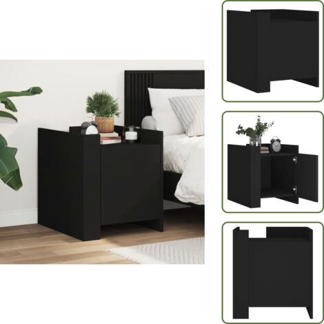 Nachttisch Schwarz 45x50x50 cm Holzwerkstoff - Nachtisch - Nachttisch Schwarz - Holzwerkstoff - Wohnraumgestaltung - Schlafzimmermöbel