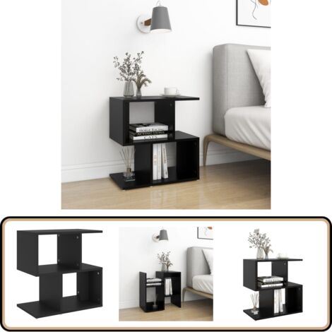 Nachttisch Schwarz 50x30x51,5 cm Holzwerkstoff - Nachtisch - Schwarzer Nachtisch - Wohnzimmermöbel - Schlafzimmereinrichtung - Holznachtisch