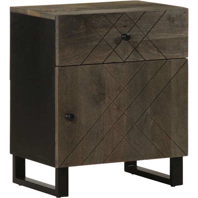Vidaxl Nachttisch Schwarz 50x33x60 Cm Massivholz Mango