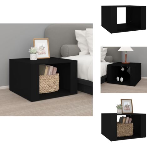Nachttisch Schwarz 57x55x36 cm Holzwerkstoff - Nachtisch - Nachttisch Schwarz - Holzmöbel - Wohnzimmer Dekoration - Schlafzimmer Möbel