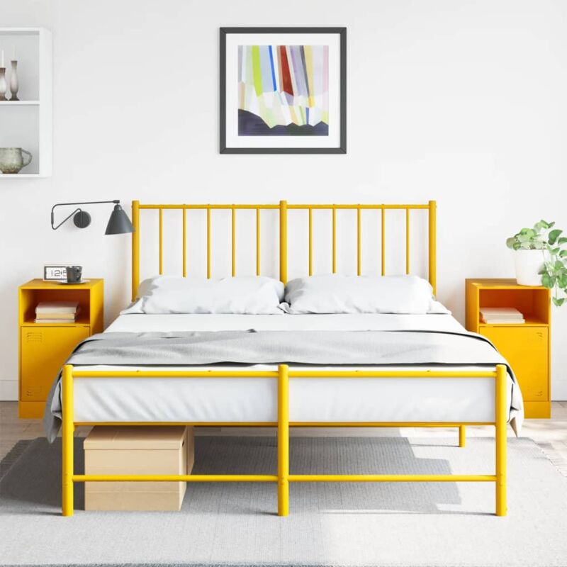 Nachttische 2 Stk. Senfgelb 34, 5x39x62 Cm Stahl - Vidaxl