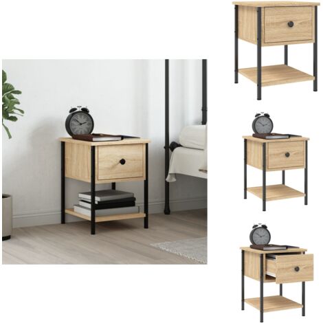 Nachttisch Sonoma-Eiche 34x35,5x45 cm Holzwerkstoff - Nachttisch - Wohnzimmer - Esszimmer - Schlafzimmerschreibtisch - Holzwerkstoff