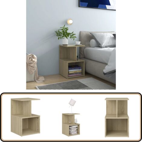 Nachttisch Sonoma-Eiche 35x35x55 cm Holzwerkstoff - Nachttisch - Wohnzimmer - Beistelltisch - Holzwerkstoff - Sonoma-Eiche