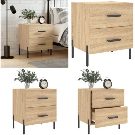 Nachttisch Sonoma-Eiche 40x35x47,5 cm Holzwerkstoff - Holz Nachttisch - Holzwerkstoff Nachttisch