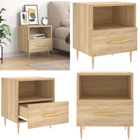 Nachttisch Sonoma-Eiche 40x35x47,5 cm Holzwerkstoff - Holz Nachttisch - Holzwerkstoff Nachttisch