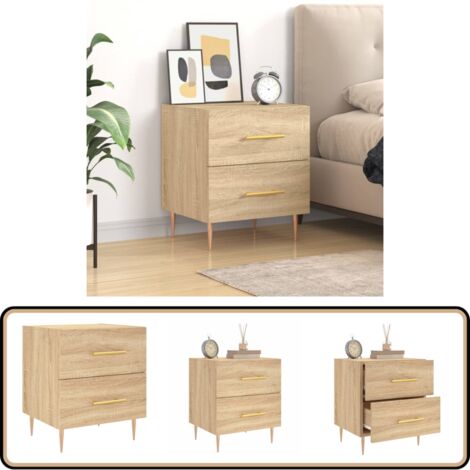 Nachttisch Sonoma-Eiche 40x35x47,5 cm Holzwerkstoff - Nachttisch - Wohnzimmer - Beistelltisch - Möbel - Esszimmer