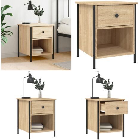 Nachttisch Sonoma-Eiche 40x42x50 cm Holzwerkstoff - Holz Nachttisch - Holzwerkstoff Nachttisch