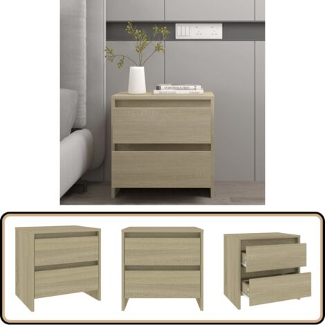Nachttisch Sonoma-Eiche 45x34,5x44,5 cm Holzwerkstoff - Nachttisch - Wohnzimmer Dekoration - Holzwerkstoff Möbel - Sonoma Eiche - Beistelltisch
