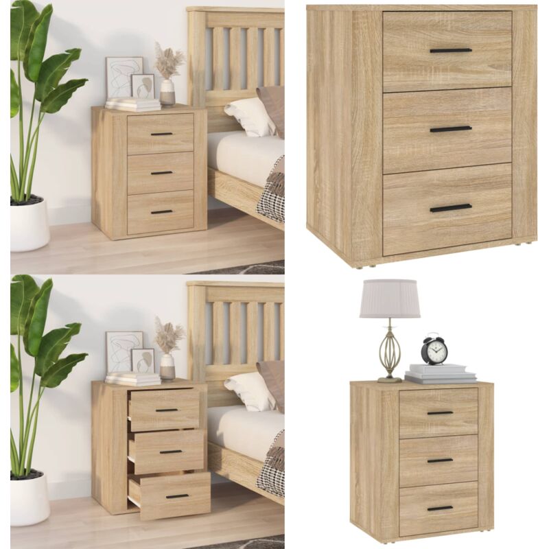 Vidaxl Nachttisch Sonoma-eiche 50x36x60 Cm Holzwerkstoff - Holz Nachttisch - Holzwerkstoff Nachttisch