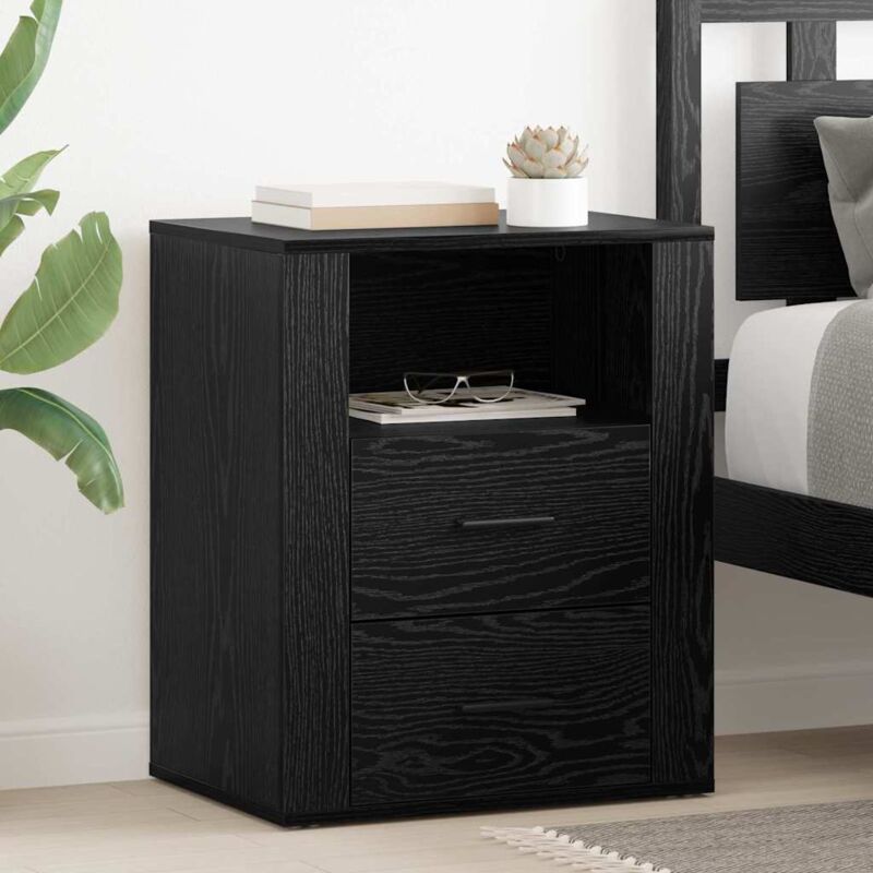 Nachttisch Schwarz Eichen-optik 50 X 36 X 60 Cm Holzwerkstoff Vidaxl