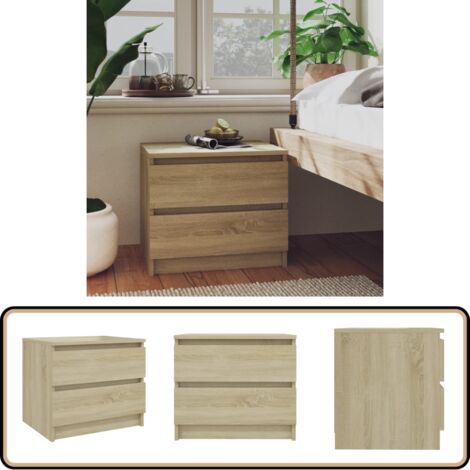 Nachttisch Sonoma-Eiche 50x39x43,5 cm Holzwerkstoff - Nachtisch - Nachttisch Sonoma Eiche - Wohnzimmer Dekoration - Beistelltisch - Möbel