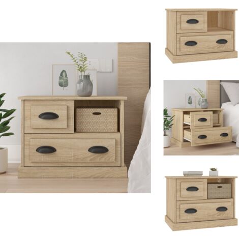 Nachttisch Sonoma-Eiche 60x39x45 cm - Nachttisch - Wohnzimmer - Esszimmer - Schlafzimmer - Holzwerkstoff