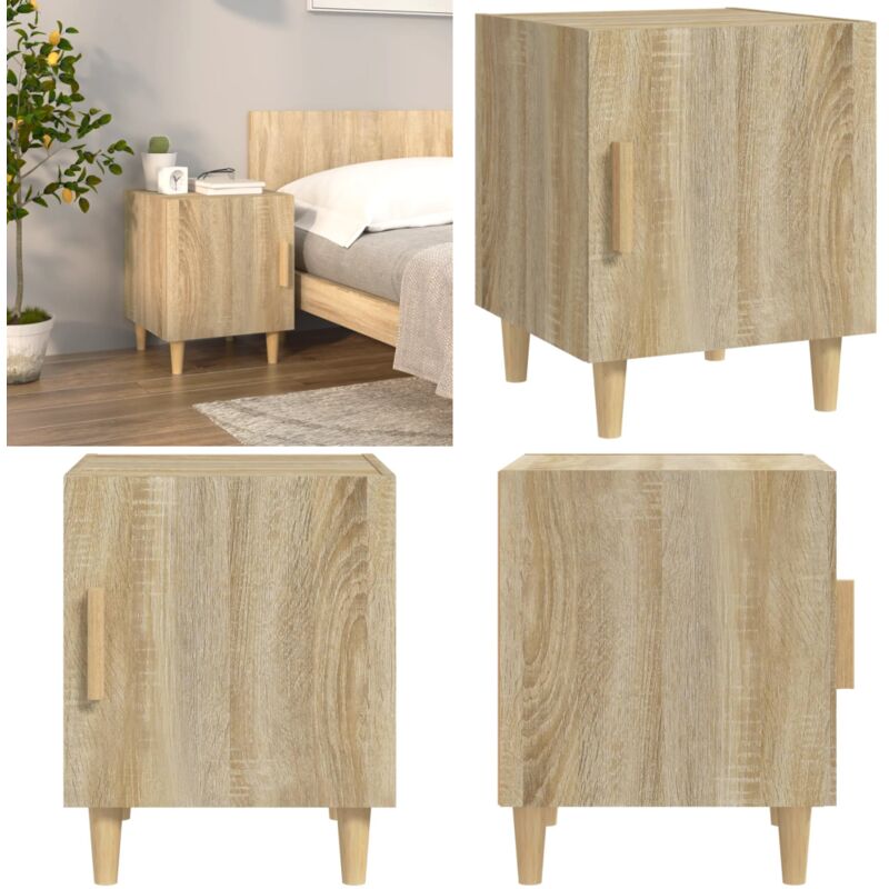 Vidaxl Braun Nachttisch Sonoma-Eiche Holzwerkstoff - Holz Nachttisch - Holzwerkstoff Nachttisch