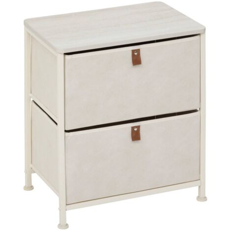 Nachttisch tissa 2 schubladen beige - 5five