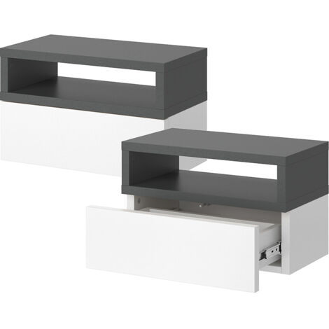 Nachttisch Urbano, Anthrazit, 45 x 28 cm 2er Set, Vicco