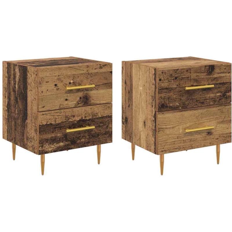 Nachttisch 2 Pcs Altholz 40 X 35 X 47, 5 Cm Holzwerkstoff Vidaxl