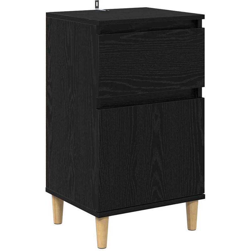 Nachttisch Schwarz Eichen-optik 40 X 35 X 70 Cm Holzwerkstoff Vidaxl