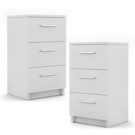 Nachttisch , Weiß, 38 x 66 cm 2er Set, Vicco