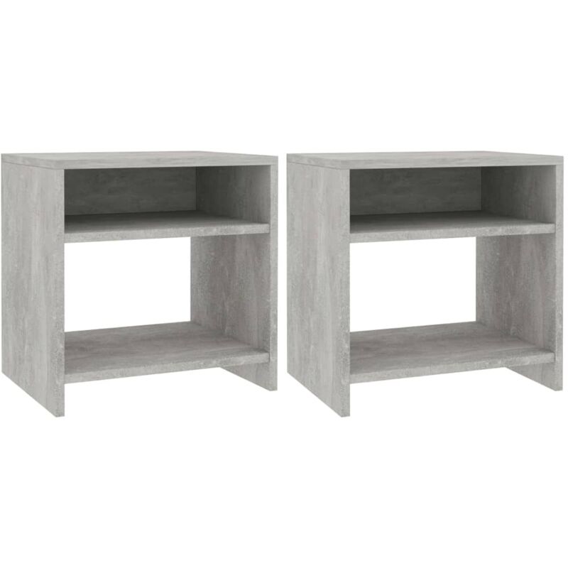 Nachttische 2 Stk. Betongrau 40x30x40 Cm Holzwerkstoff Vidaxl