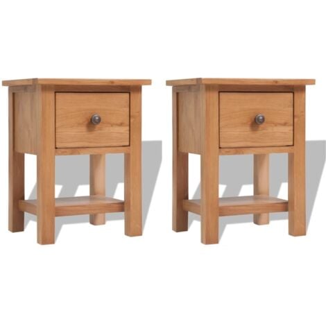 Nachttische 2 Stk. 36x30x47 cm Massivholz Eiche vidaXL