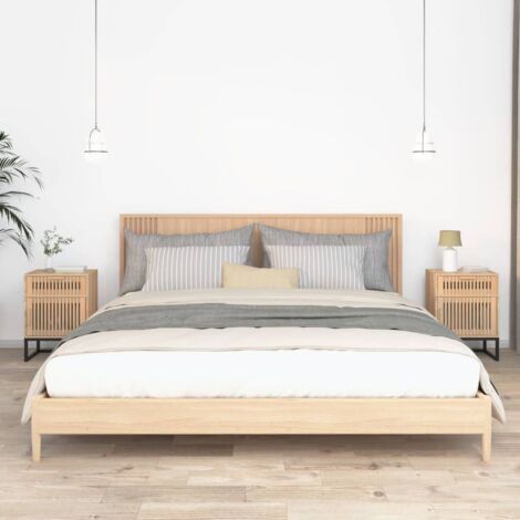 Nachttische 2 Stk 40x30x55,5 cm Holzwerkstoff und Metall