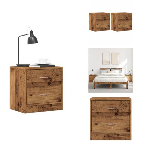 Nachttische 2 Stk. Altholz-Optik 40x30x40 cm Holzwerkstoff - Nachttisch - Nachttische - Schrank - Nachtschrank