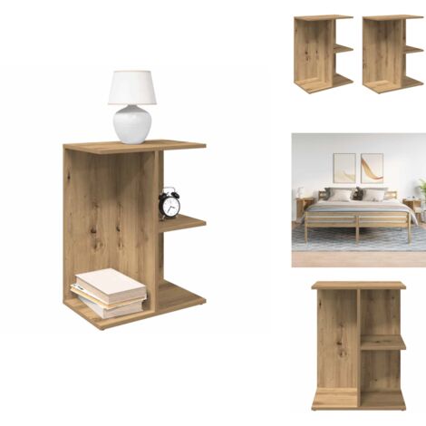 Nachttische 2 Stk. Artisan-Eiche 46,5x29x61 cm Holzwerkstoff - Nachttisch - Nachttischschränke - Nachtschrank - Bettschrank