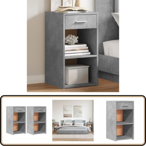 Nachttische 2 Stk. Betongrau 35x34x65 cm Holzwerkstoff - Nachttisch - Beton Grau - Holzwerkstoff - Sideboard - Wohnzimmerschränke