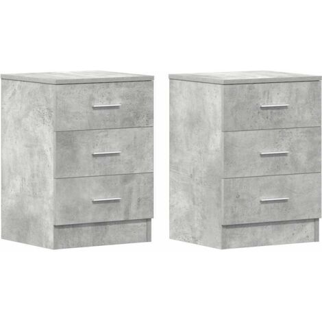 Nachttische 2 Stk. Betongrau 38x35x56 cm Holzwerkstoff vidaXL