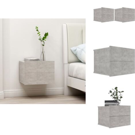 Nachttische 2 Stk. Betongrau 40x30x30 cm Holzwerkstoff - Nachttisch - Beton Grau - Holzmöbel - Wohnraumgestaltung - Kommode
