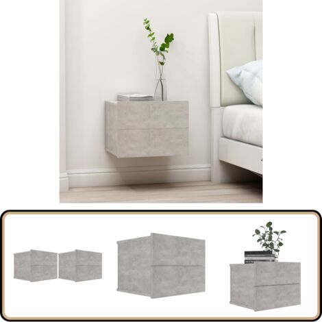 Nachttische 2 Stk. Betongrau 40x30x30 cm Holzwerkstoff - Nachttisch - Beton Grau - Holzmöbel - Wohnraumgestaltung - Kommode